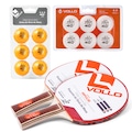 Kit Ping Pong Vollo 2 Raquetes Impulse + 6 Bolas Brancas + 6 Bolas Laranjas NAO SE APLICA
