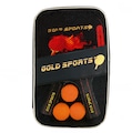 Kit Tênis de Mesa Gold Sports Space 2 Raq 6 Estrelas e 3 Bolas 3 Estrelas com Capa VERMELHO