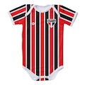 Body Torcida Baby São Paulo Listrado Proteção UV PRETO/VERMELHO