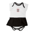Vestido Body Torcida Baby Corinthians Infantil BRANCO/PRETO