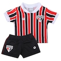 Kit Uniforme de Futebol Torcida Baby São Paulo Sublimado Infantil PRETO/VERMELHO