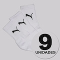 Kit Meia Puma Cano Médio 9 Pares Feminina BRANCO