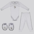 Kit Body Longo Calça e Pantufa Infantil Vasco BRANCO