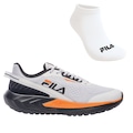 Kit Tênis Masculino Fila Diffusion + Meia CINZA/LARANJA