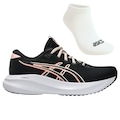 Kit Tênis Feminino Asics Gel-Excite 11 + Meia PRETO/LARANJA