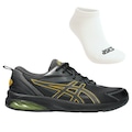 Kit Tênis Masculino Asics Gel-Quantum Kei + Meia PRETO/AMARELO