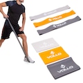 Kit Faixas Elásticas 3 Intensidades + 3 Mini Bands Vollo PRETO/CINZA/BRANCO