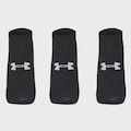 Kit 3 Pares de Meia Under Armour Core Cotton Cano Invisível Unissex PRETO