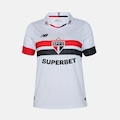 Camisa do São Paulo I 24/25 New Balance Torcedor C/P Feminina BRANCO