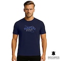 Camiseta Diadora Small Logo Athletic Dept Masculina AZUL ESCURO