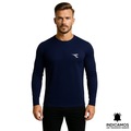 Camisa Diadora ML Small Logo EXC Masculina AZUL ESCURO