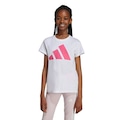 Camiseta Infantil adidas Big Logo Feminina BRANCO/ROSA
