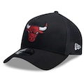 Boné New Era  9Forty A-Frame Trucker Chicago Bulls NBA Masculino PRETO