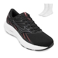 Kit Tênis Masculino Mizuno PV Jet 8 + Meia PRETO/VERMELHO