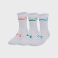 Kit Meias Under Armour Essential com 3 Pares - Unissex BRANCO