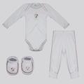 Kit Body Longo Calça e Pantufa Fluminense Infantil BRANCO