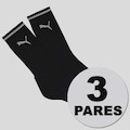 Kit 3 Pares de Meia Puma Cano Longo Unissex PRETO