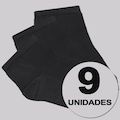 Kit 9 Pares de Meia Selene Sapatilha Infantil PRETO