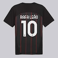 Camisa Milan Pré-Jogo 2025 Puma 10 Rafa Leão Masculina PRETO