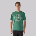 Camiseta Fila Comfort Born In Biella Letter Masculina VERDE