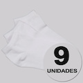 Kit 9 Pares de Meia Selene Sapatilha Invisível Infantil BRANCO