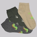 Kit 3 Pares de Meia Selene Sapatilha Infantil CINZA
