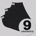 Kit 9 Pares de Meia Puma Sapatilha Cano Curto Feminina PRETO
