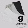 Kit 9 Pares de Meia Selene Cano Curto Feminino BRANCO