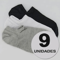Kit 9 Pares de Meia Selene Invisível Feminina Sortida CINZA