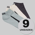Kit 9 Pares de Meia Puma Sapatilha Masculina PRETO