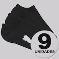 Kit 9 Pares de Meia Puma Sapatilha Infantil PRETO