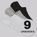 Kit 9 Pares de Meia Selene Sapatilha Invisível Unissex BRANCO