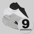 Kit 9 Pares de Meia Puma Sapatilha Feminina Sortida BRANCO