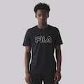 Camiseta Fila Regular Letter Outline Masculino PRETO
