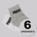 Kit 6 Pares de Meia Puma Cano Médio Infantil CINZA