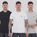 Kit 03 Camisetas Oakley Patch Three Masculina BRANCO