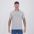 Camiseta Fila Regular Letter Outline Masculina CINZA