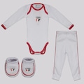 Kit Body Longo Calça e Pantufa Infantil São Paulo BRANCO