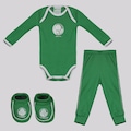 Kit Body Calça e Pantufa Infantil Palmeiras VERDE