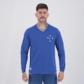 Camisa Cruzeiro Retrô 1976 Manga Longa Masculina AZUL