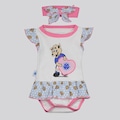 Kit Cruzeiro Body e Tiara Mascote Infantil BRANCO