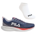 Tênis Masculino Fila Efecto 2 + 1 Par de Meia AZUL/VERMELHO