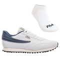 Tênis Masculino Fila Renno Classic Sl + 1 Par de Meia BRANCO/AZUL ESC