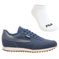 Tênis Masculino Fila Renno Classic Sl + 1 Par de Meia AZUL ESC/CINZA