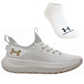Tênis Masculino Under Armour Hooper + 1 Par de Meia BRANCO/OURO