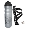 Caramanhola garrafa água bike TSW 550 ml Mod. 02 c/ suporte CINZA