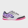 CHUTEIRA DE FUTSAL UMBRO PRO 5 BUMP CLUB - ADULTO BRANCO/ROSA CLA