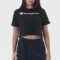 Blusa Cropped Champion Classic Script Feminina PRETO