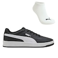Tênis Puma Court Classic Clean Bdp E Meia Cano Curto - Masculino PRETO/BRANCO