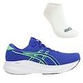 Kit Tênis Asics Gel-Excite 11 E Meia Cano Curto - Masculino AZUL/VERDE